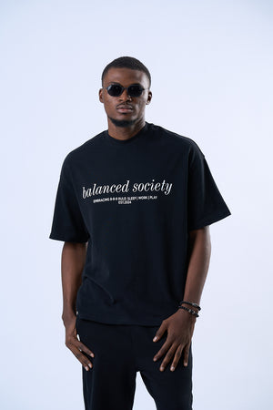 Balanced Society Relaxed Tee - Black