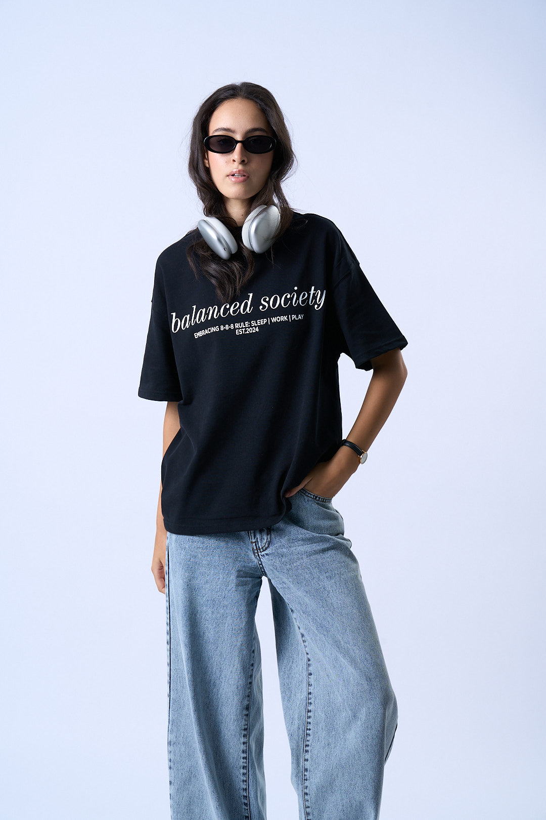 Balanced Society Relaxed Tee - Black