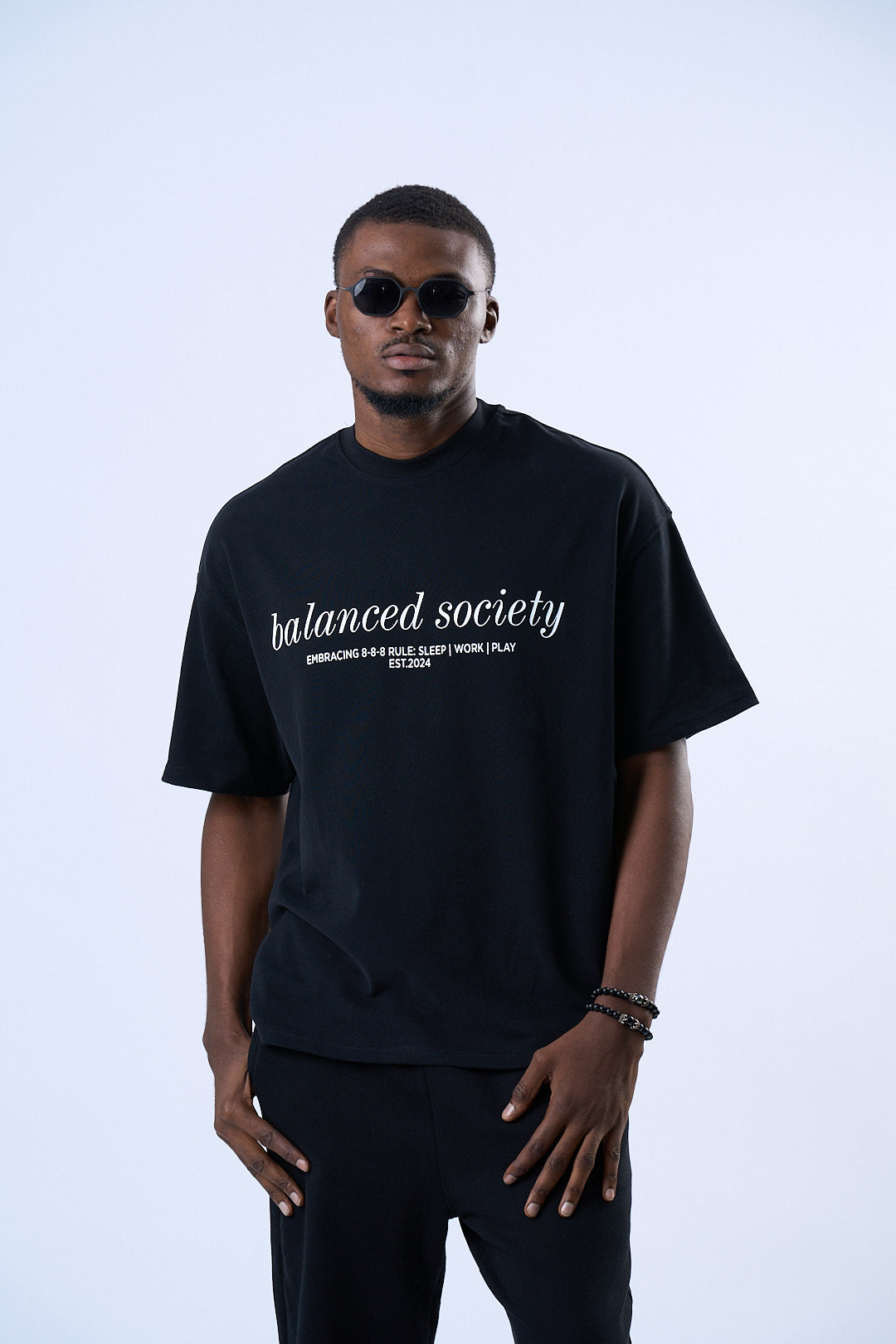 Balanced Society Relaxed Tee - Black