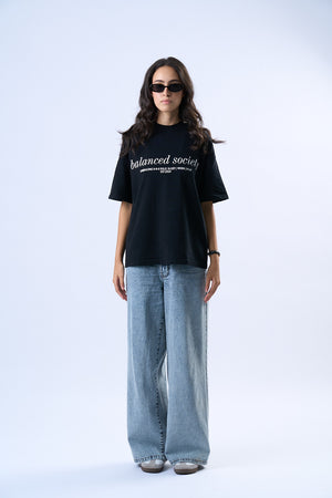 Balanced Society Relaxed Tee - Black