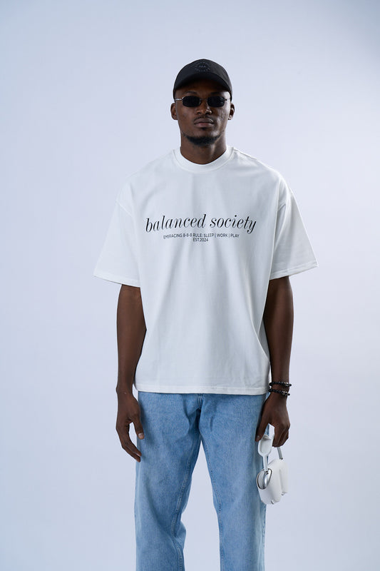 Balanced Society Relaxed Tee - Off white